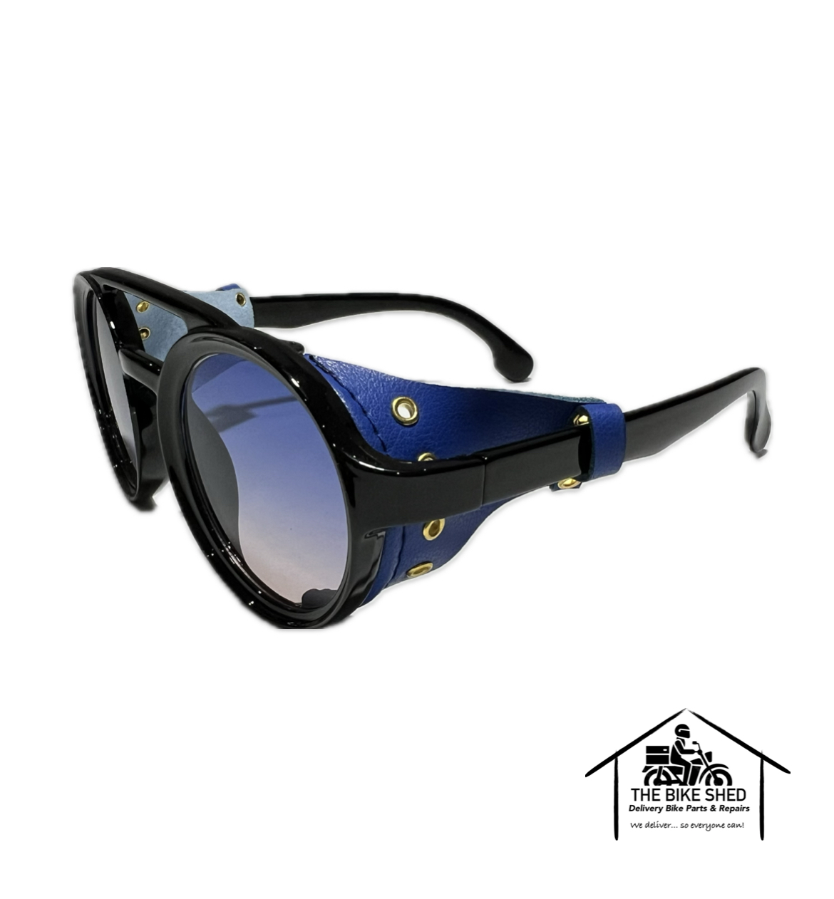 Steam Punk Blue Retro Sunglasses